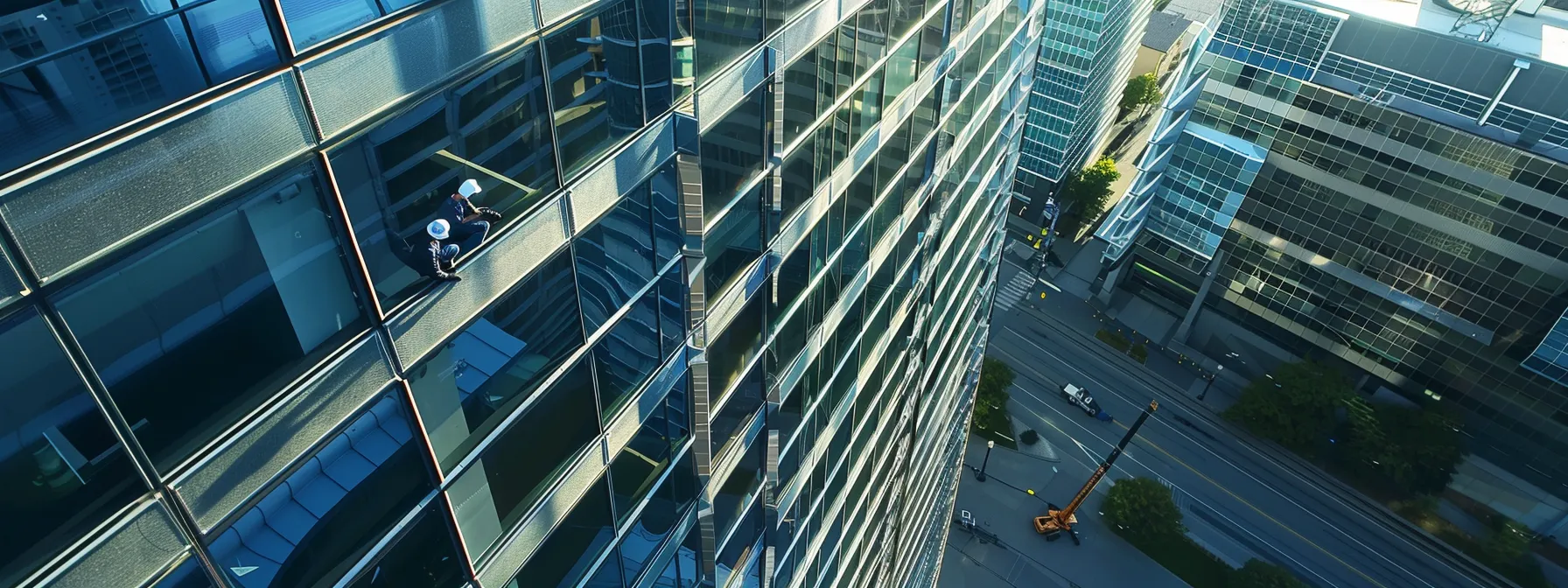 a team of workers installing a durable and sustainable commercial roofing system on a large corporate building in ottawa.